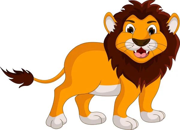 Mignon lion dessin animé — Image vectorielle