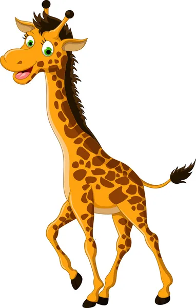 Mignon girafe dessin animé posant — Image vectorielle