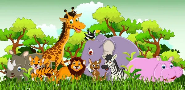 Schattige dieren wildlife cartoon — Stockvector