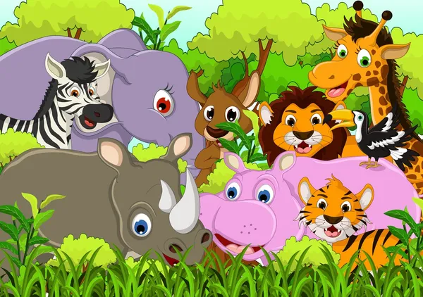 Schattige dieren wildlife cartoon — Stockvector