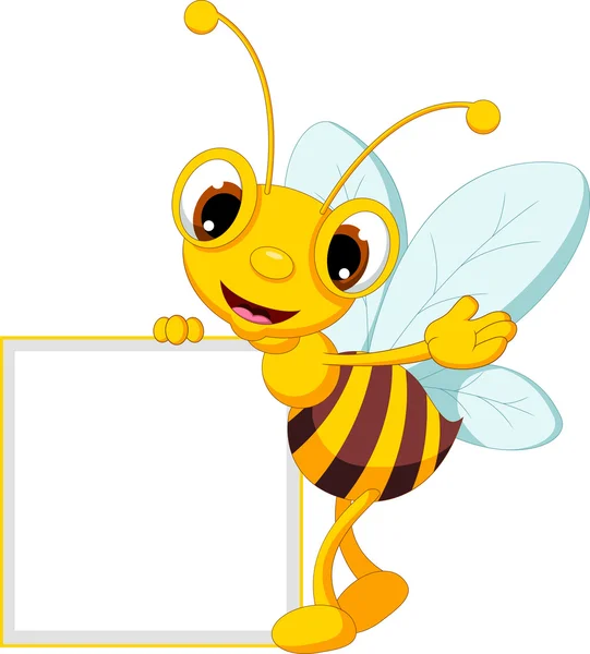 Милый мультфильм про пчёл — стоковый вектор
