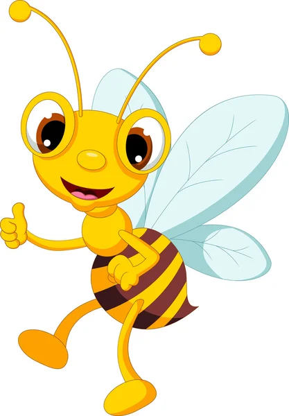 Μέλισσα αστεία κινούμενα σχέδια παρουσιάζουν — Διανυσματικό Αρχείο
