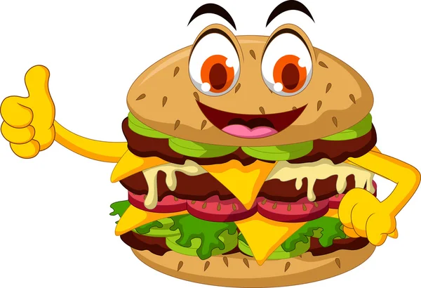 Urger dibujos animados pulgar hacia arriba — Vector de stock