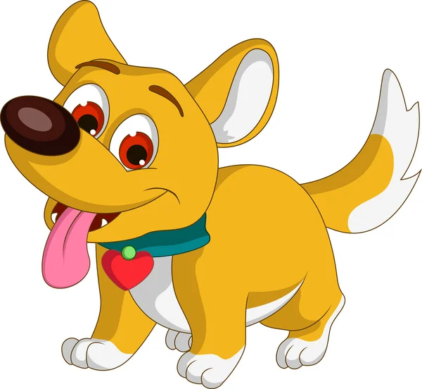 Mignon chien dessin animé souriant — Image vectorielle