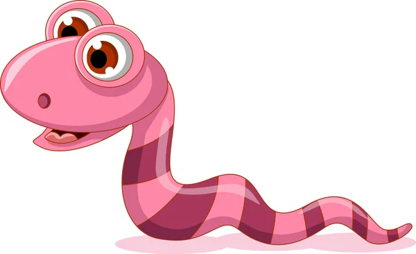 Schattige rode worm cartoon — Stockvector