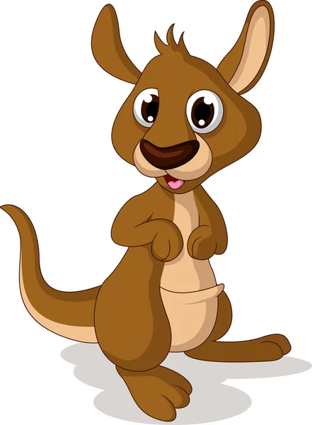 Şirin kanguru karikatür — Stok Vektör