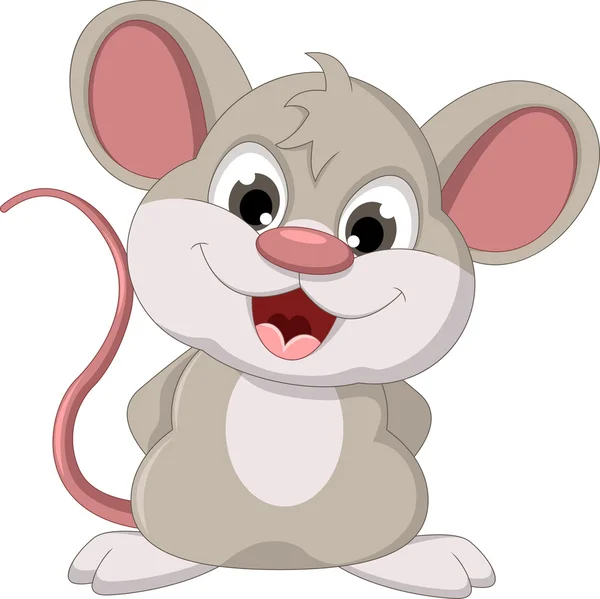 Lindo ratón de dibujos animados posando — Vector de stock