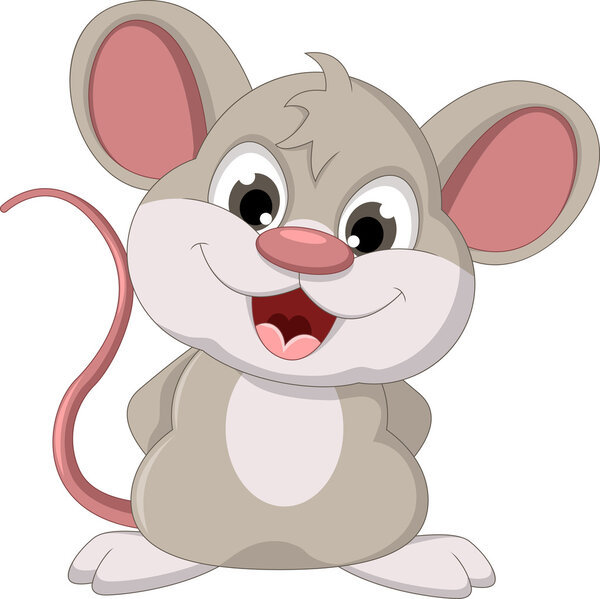 Cute mouse cartoon posing