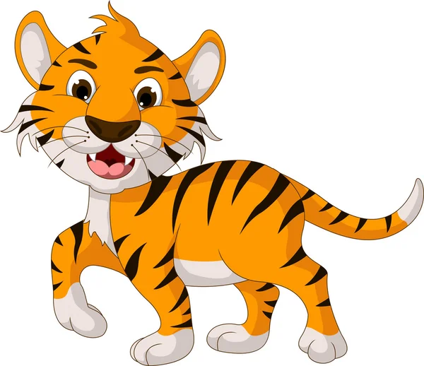 Cute tiger cartoon posing — Stock Vector