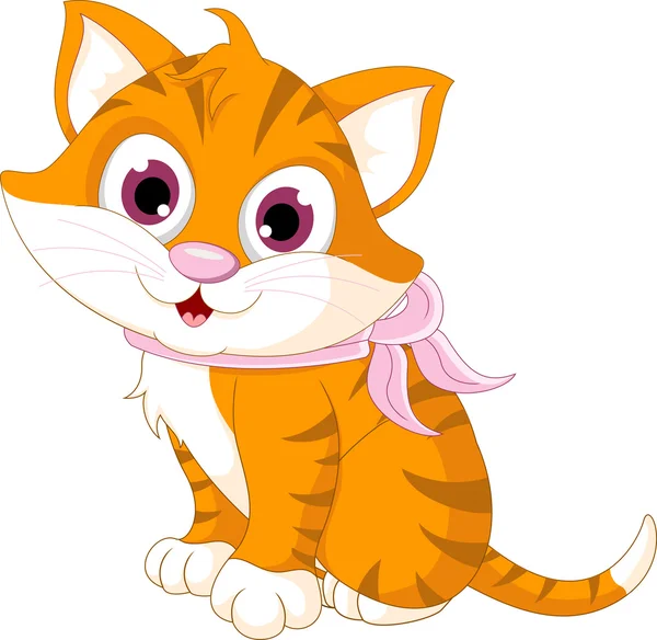 Cute kat cartoon poseren — Stockvector