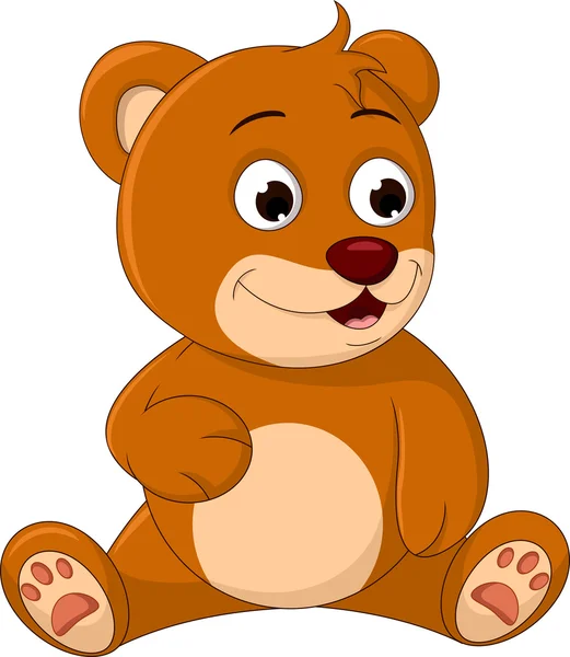 Carino orso cartone animato seduta — Vettoriale Stock