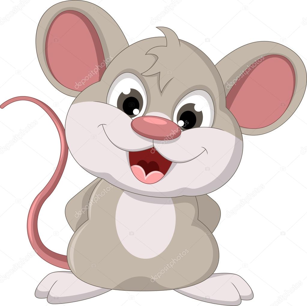 Cute mouse cartoon posing