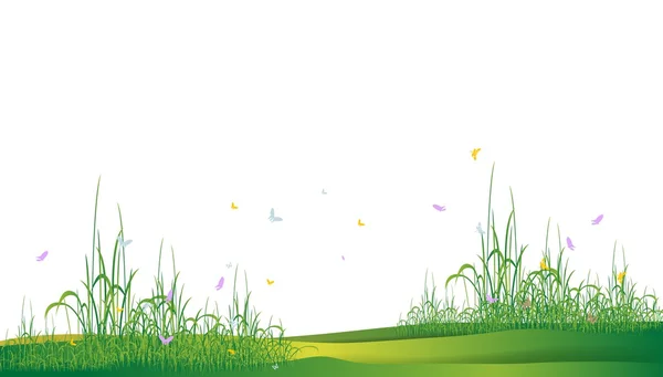 Beauty grass silhouette — Stock Vector