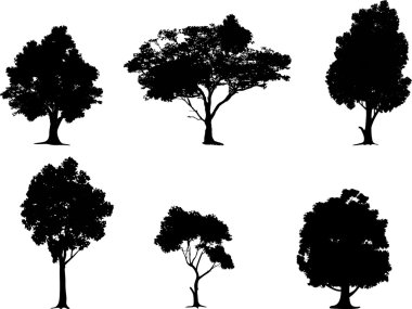 Tree silhouette collection clipart