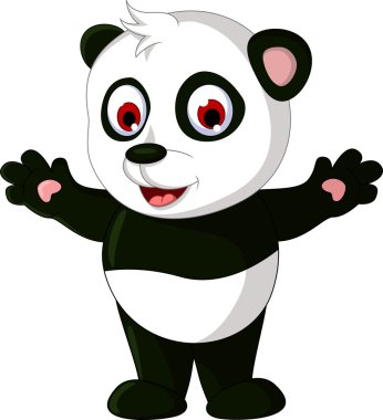 Panda çizgi film poz