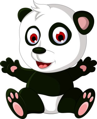 Panda çizgi film poz