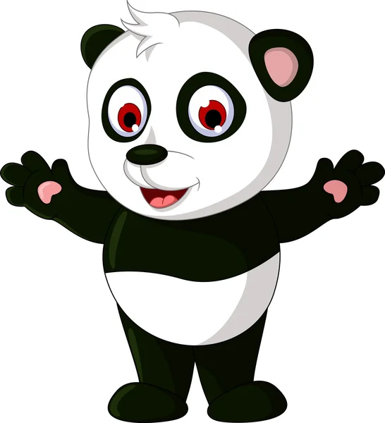 Panda posando de dibujos animados — Vector de stock