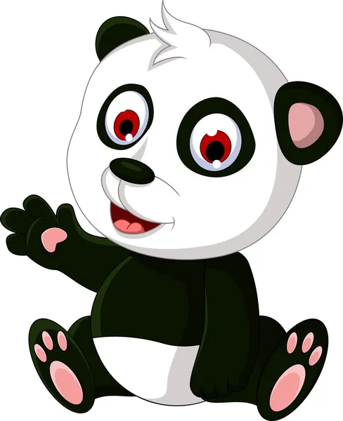 Panda dessin animé posant — Image vectorielle