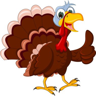 Funny Turkey Cartoon posing clipart