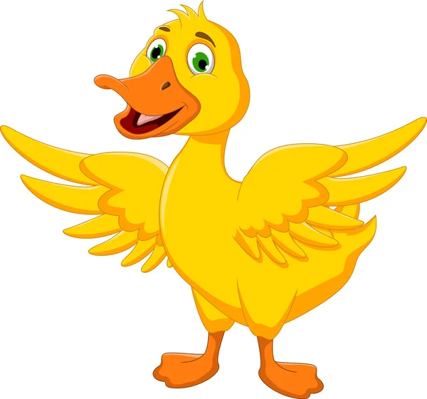 Dibujos animados de pato feliz — Vector de stock