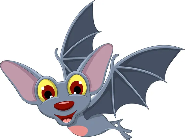 Funny Cartoon Halloween bat flying — Stock Vector