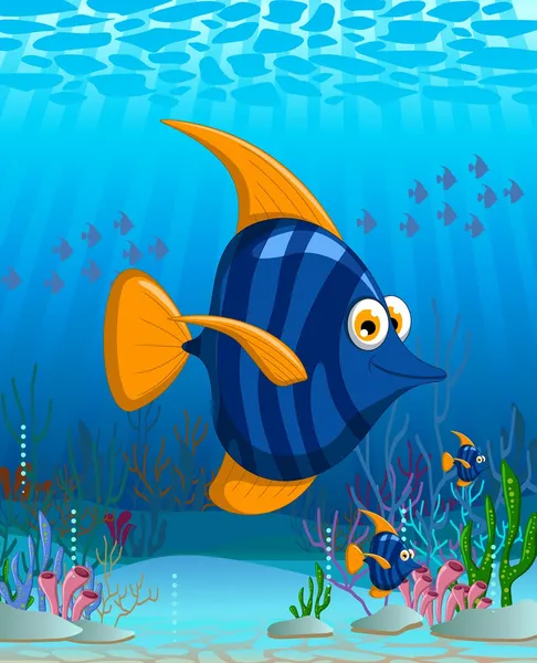 Angel fish cartoon — Stock Vector