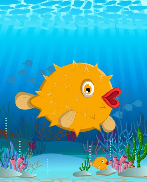 Kreslený blowfish — Stockový vektor