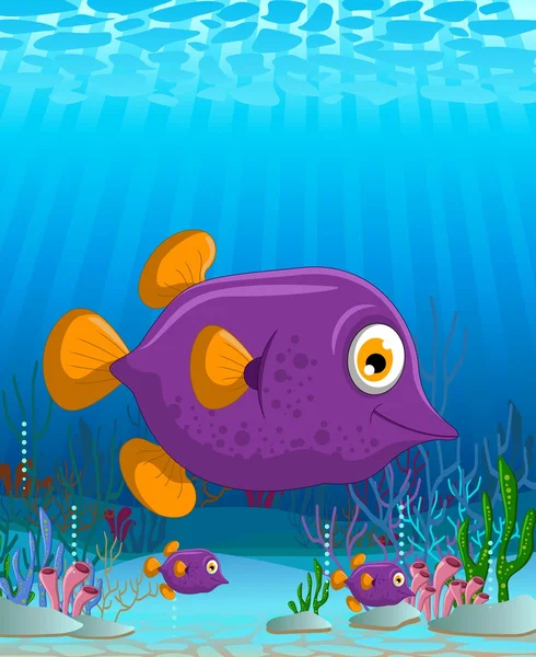 Cute Blow fish cartoon — Stock Vector