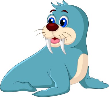 Seal cartoon posing clipart