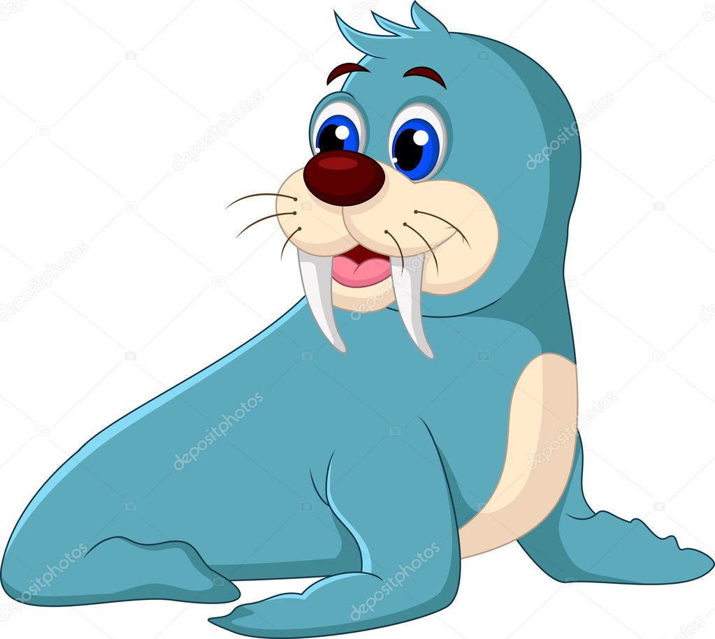 Seal cartoon posing
