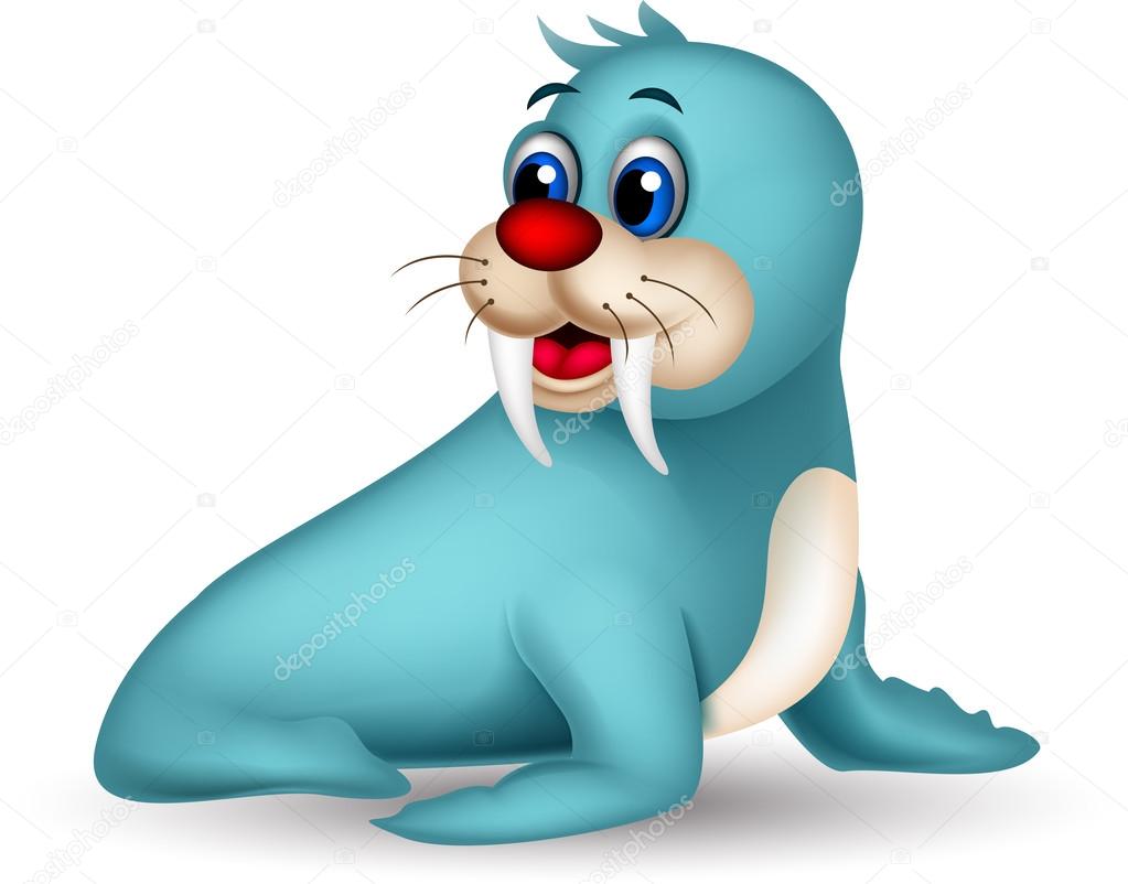 Seal cartoon posing