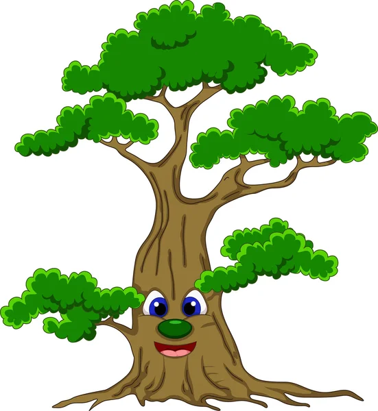 Lindo árbol de dibujos animados — Vector de stock