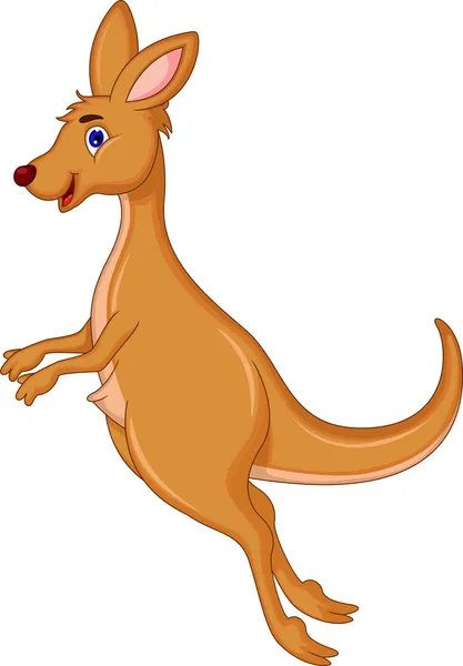 Çalışan şirin kanguru karikatür — Stok Vektör