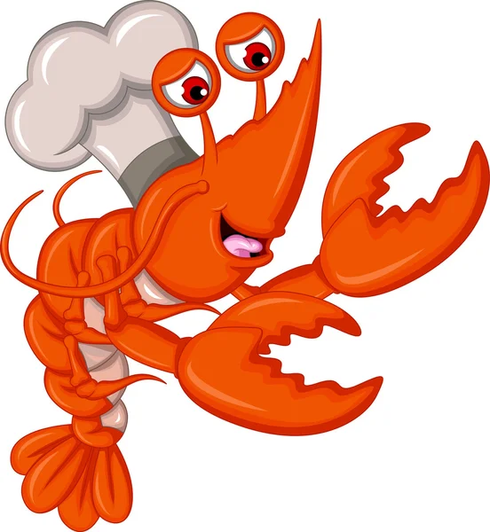 Cute shrimp chef cartoon — Stock Vector