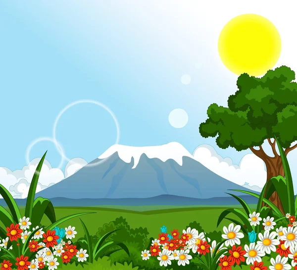 Beauty landscape background for you design — Stock Vector