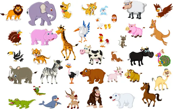 Big animal set for you design — Stock Vector