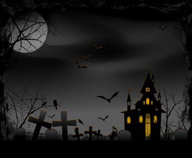 Tasarım için Halloween gece arka plan