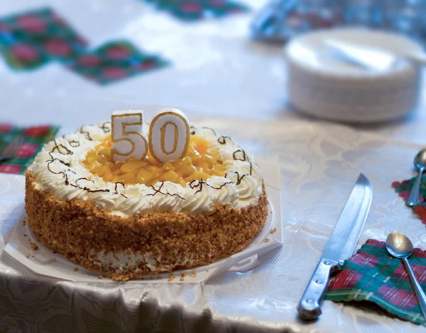 50e verjaardagscake — Stockfoto