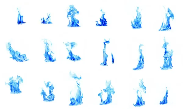 Blue flame compilation — Stock Photo, Image