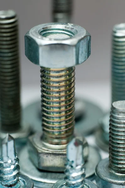 Stainless steel bolt and nut — Stock Photo, Image