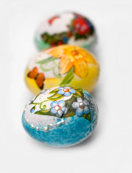 Three homemade easter eggs — Stock Photo, Image