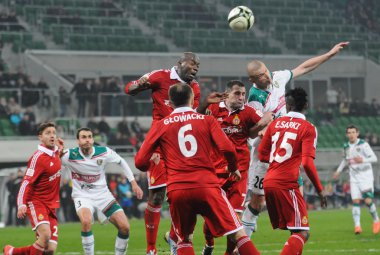 Wroclaw, Polonya - 10 Nisan: maç puchar polski arasındaki wks slask