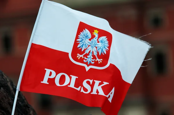Polsk flagg — Stockfoto