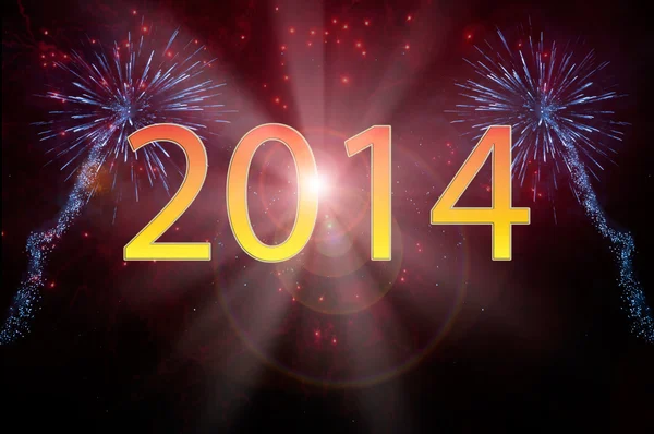 Nowy rok 2014 fajerwerki — Zdjęcie stockowe