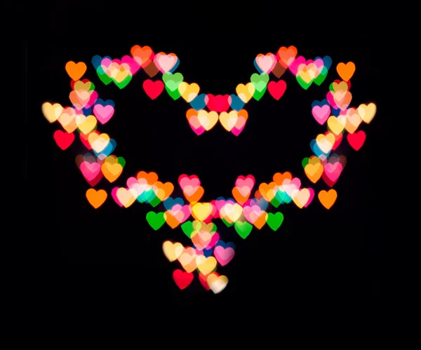 Colorful heart bokeh — Stock Photo, Image