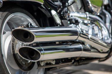 close up of motorcycle exhaust clipart