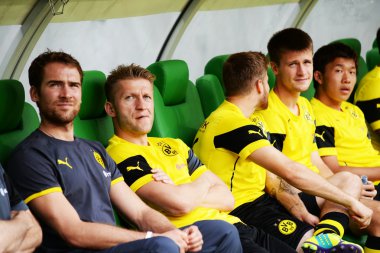 Wroclaw. Polonya - Ağustos 06: maç wks slask wroclaw ve borussia arasında dostça dortmund. Jakub kuba blaszczykowski Ağustos 06, 2014 yılında wroclaw. Polonya.