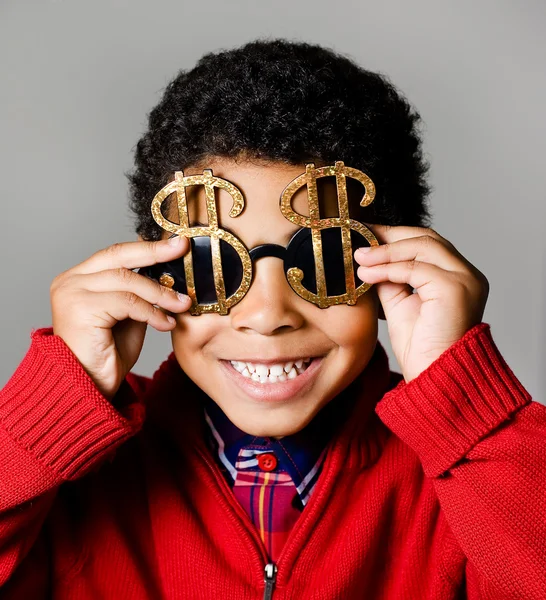 Rich american african boy — Stock Photo, Image