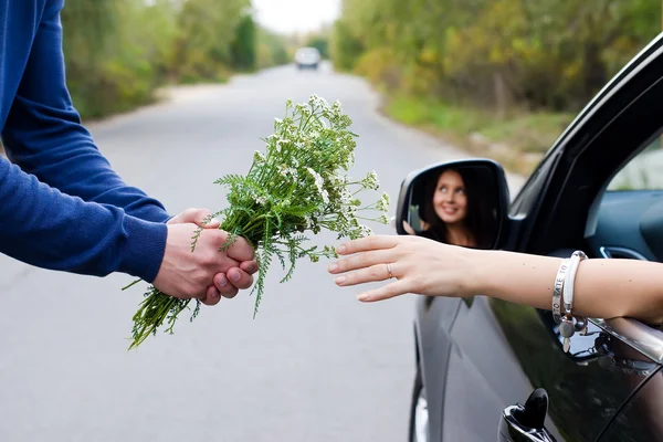 Väg blommor — Stockfoto