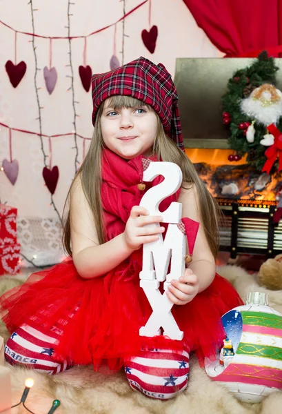 Chica en Navidad — Foto de Stock